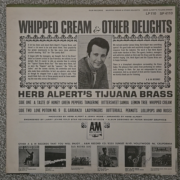 Herb Alpert & The Tijuana Brass Whipped Cream & Other Delights - A&M Records - Picture 2 of 5
